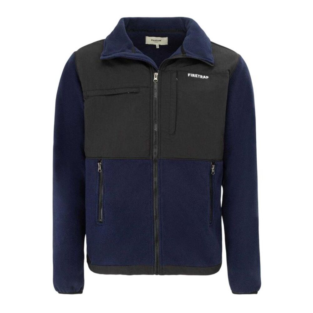 Firetrap Mens Colour Block Fleece Jacket / Maritime Blue